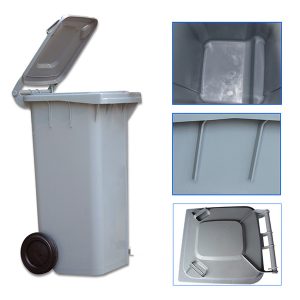 Thùng rác nhựa 240L màu ghi đen Plasticsaigon - hinh 2