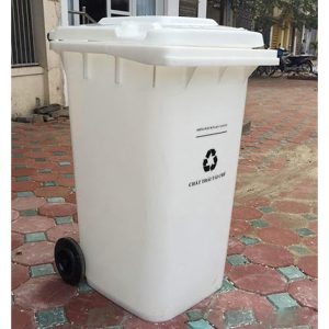 Thùng rác nhựa 240L màu trắng Plasticsaigon - anh san pham