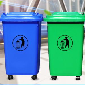 Thùng rác nhựa 60L màu xanh dương Plasticsaigon - hinh 2