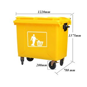 Thùng rác nhựa 660L màu vàng Plasticsaigon - anh san pham