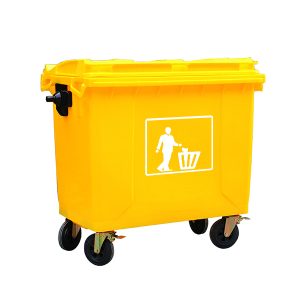 Thùng rác nhựa 660L màu vàng Plasticsaigon - hinh 2