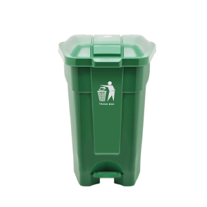 Thùng rác nhựa đạp chân 70L màu xanh lá HDPE bền bỉ tiện lợi