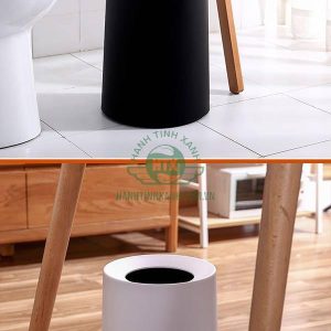 Thùng rác nhựa hai lớp 12L trắng Plasticsaigon - anh san pham