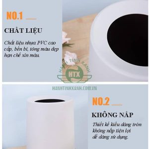 Thùng rác nhựa hai lớp 12L trắng Plasticsaigon - hinh 2