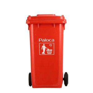 Thùng rác nhựa HDPE 120L màu đỏ Plasticsaigon - hinh 2