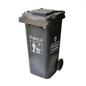 Thùng rác nhựa HDPE 120L màu ghi đen Plasticsaigon - hinh 2