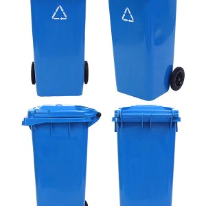 Thùng rác nhựa HDPE 120L xanh da trời bền chắc dùng công cộng