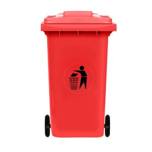 Thùng rác nhựa HDPE 240L màu đỏ Plasticsaigon - anh san pham