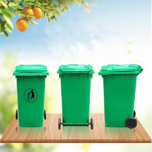 Thùng rác nhựa HDPE 240L màu đỏ Plasticsaigon - hinh 2