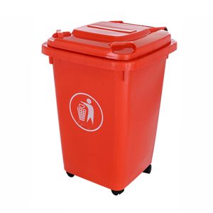 Thùng rác nhựa HDPE 60 lít màu đỏ Plasticsaigon - hinh 2