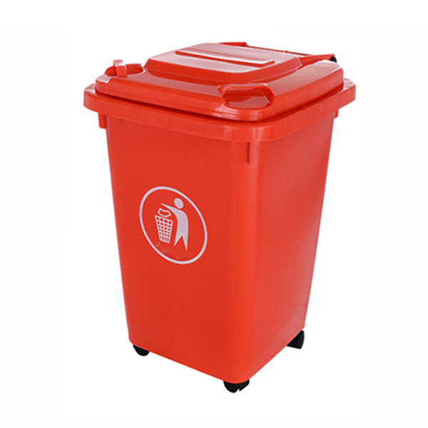 Trang chủ Thùng rác nhựa HDPE 60 lít màu đỏ bền chắc cho công cộng và văn phòng