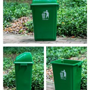 Thùng rác nhựa nắp lật 60L màu xanh Plasticsaigon - anh san pham