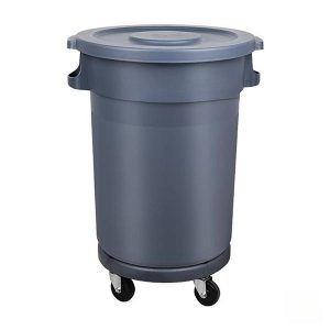 Thùng rác nhựa tròn 120L có bánh xe HDPE bền bỉ cho công cộng