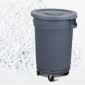 Thùng rác nhựa tròn 120L có bánh xe HDPE bền bỉ cho công cộng - hình 1