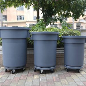 Thùng rác nhựa tròn có bánh xe Plasticsaigon - anh san pham