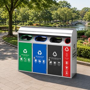 Thùng rác phân loại 4 ngăn ngoài trời Plasticsaigon - hinh 2