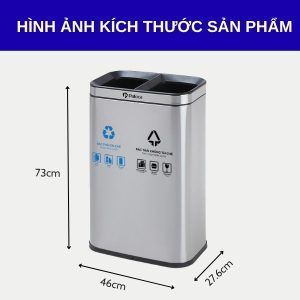 Thùng rác phân loại bằng inox 2 ngăn Plasticsaigon - hinh 2