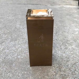 Thùng rác sảnh có gạt tàn màu vàng Plasticsaigon - anh san pham