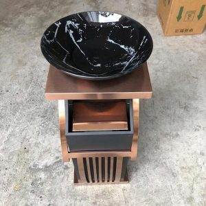 Thùng rác sảnh đồng có gạt tàn thủy tinh Plasticsaigon - hinh 2