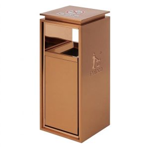 Thùng rác sảnh không gạt tàn HDPE 50L màu vàng tiện lợi