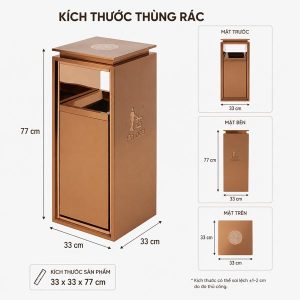 Thùng rác sảnh không gạt tàn màu vàng Plasticsaigon - hinh 2