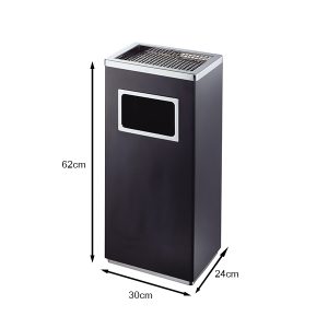 Thùng rác sơn đen chữ nhật có gạt tàn Plasticsaigon - hinh 2