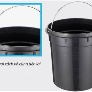 Thùng rác sơn vàng đạp chân tròn 20L Plasticsaigon - anh san pham