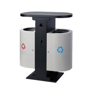 Thùng rác thép 2 ngăn ngoài trời Plasticsaigon - hinh 2