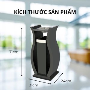 Thùng rác thép để sảnh khách sạn Plasticsaigon - anh san pham