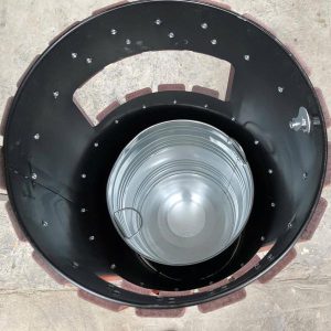Thùng rác thép giả gỗ có gạt tàn Plasticsaigon - hinh 2