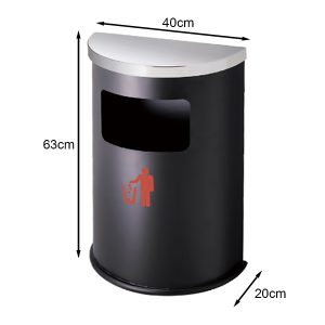 Thùng rác thép phun sơn bán nguyệt Plasticsaigon - hinh 2