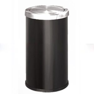 Thùng rác thép phun sơn nắp lật inox Ø38xH73cm Plasticsaigon - hinh 2