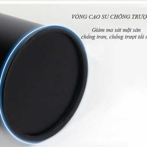 Thùng rác thép phun sơn vành inox 60L bền đẹp cho văn phòng