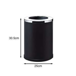 Thùng rác thép sơn đen không nắp Ø25 Plasticsaigon - hinh 2