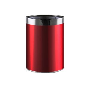 Thùng rác thép sơn đỏ viền inox trắng Ø22 Plasticsaigon - anh san pham