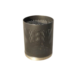 Thùng rác thép sơn đen đế inox trắng Ø22 15L bền đẹp cho văn phòng