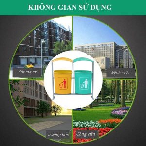 Thùng rác treo đôi composite Plasticsaigon - anh san pham