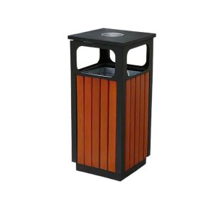 Thùng rác vuông giả gỗ ngoài trời Plasticsaigon - anh san pham