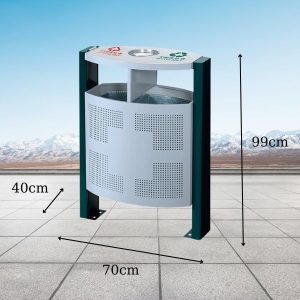 Thùng đựng rác công cộng ngoài trời 120L nhựa HDPE bền bỉ chống tia UV - hình 1