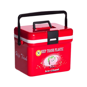 Thùng đá vuông 12L chất liệu PP bền bỉ, màu đỏ tiện dụng