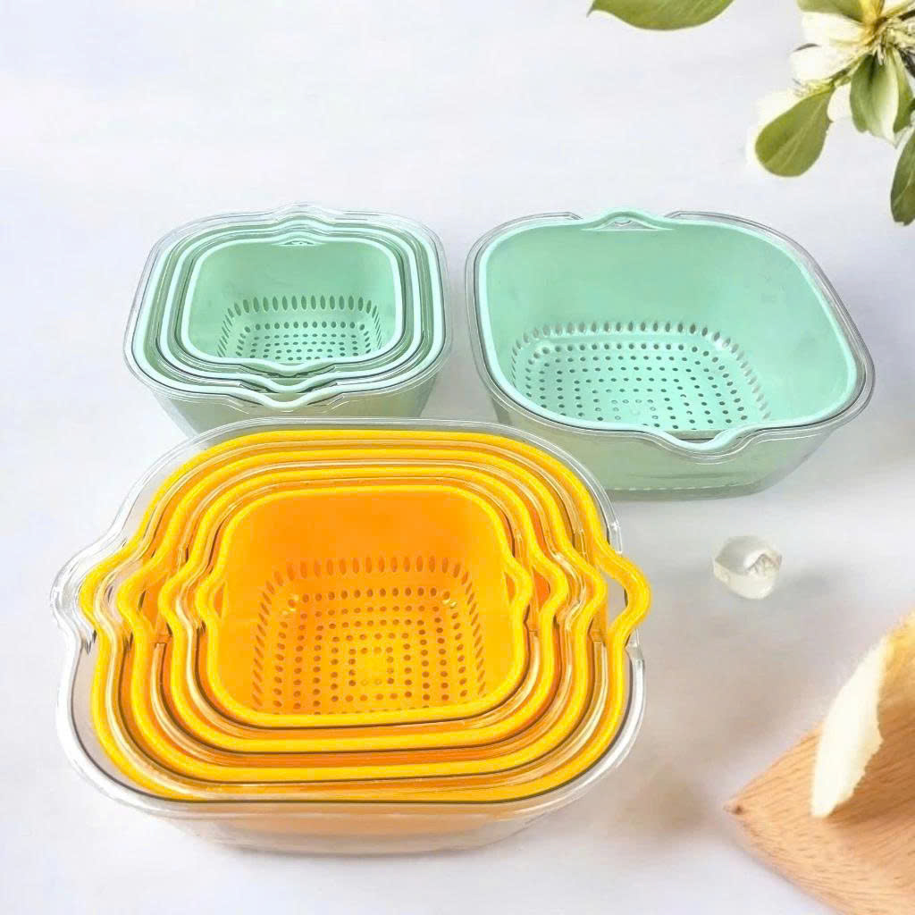 Bộ Thau Rổ Thoát Nước - Rửa Rau Củ Nhanh, Tiện Lợi | Plastic Sài Gòn